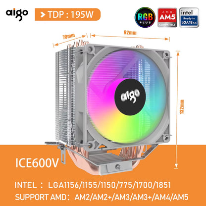 CPU Cooler 2 4 6 Heat Pipes PC Radiator Cooling 3PIN PWM Silent Rgb Fan for Intel 1700 1150 1155 1156 1366 AM2/AM3/AM4 AMD