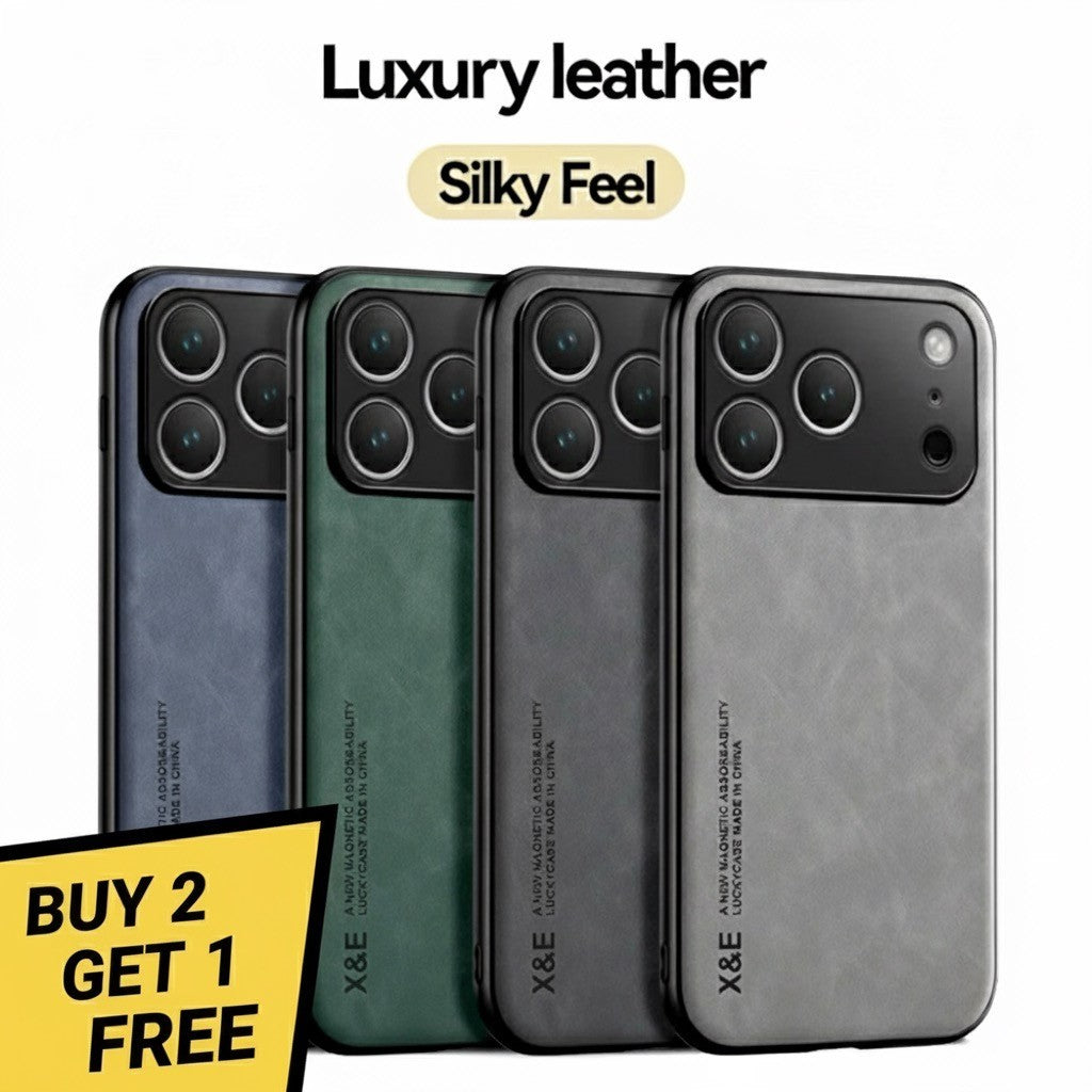 For Iphone 17 16 15 14 13 Pro Max Shockproof Magnetic Leather Black Case Cover