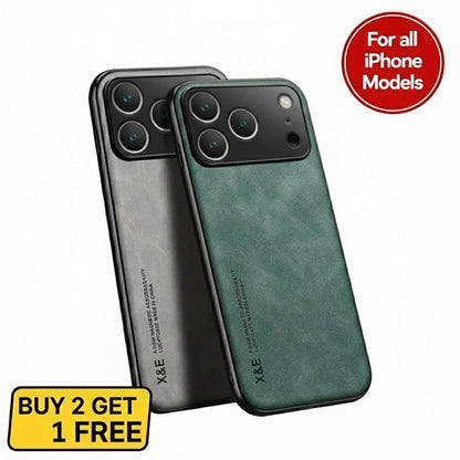 For Iphone 17 16 15 14 13 Pro Max Shockproof Magnetic Leather Black Case Cover