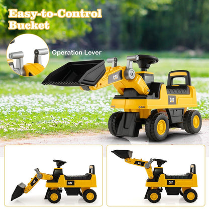 Kid'S Ride-On Excavator with Adjustable Bucket