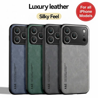 For Iphone 17 16 15 14 13 Pro Max Shockproof Magnetic Leather Black Case Cover