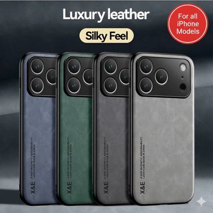 For Iphone 17 16 15 14 13 Pro Max Shockproof Magnetic Leather Black Case Cover