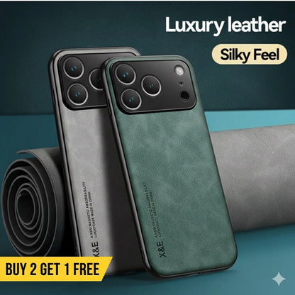 For Iphone 17 16 15 14 13 Pro Max Shockproof Magnetic Leather Black Case Cover